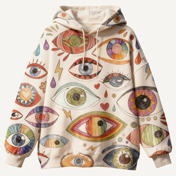 Polerón urbano con diseño de ojos