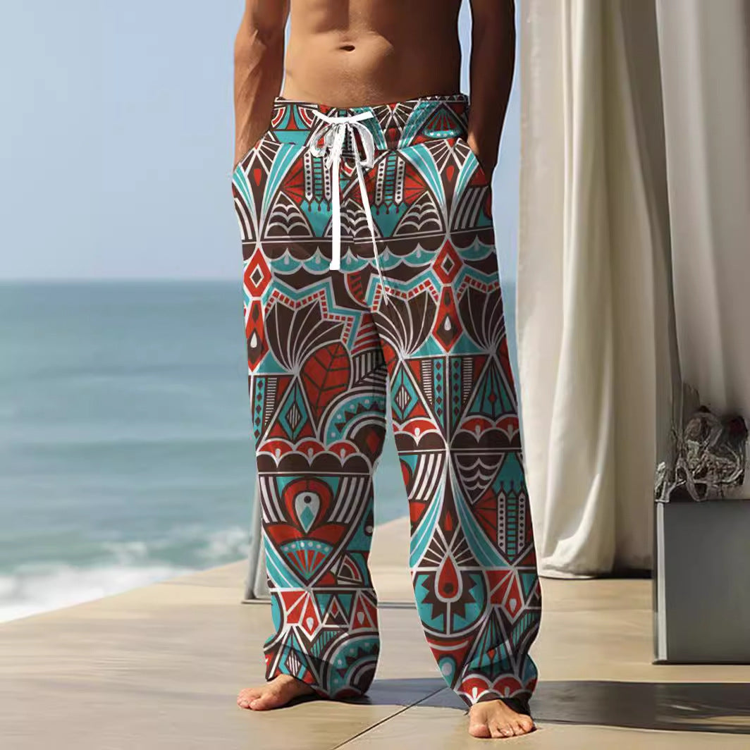 Pantalones rectos de otoño con estampado digital 3D vintage – 13 diseños