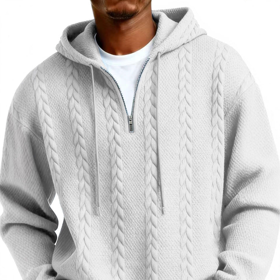 Polerón con capucha y media cremallera de moda