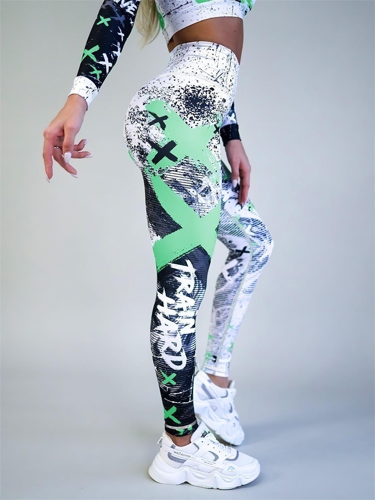 Leggings fitnes ajustados de cintura alta con estampado - 16 Diseños diferentes